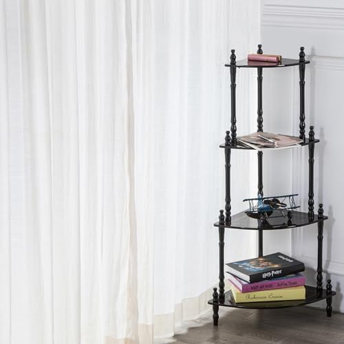 39 Tall 4-Tier Corner Shelf with Cherry Finish