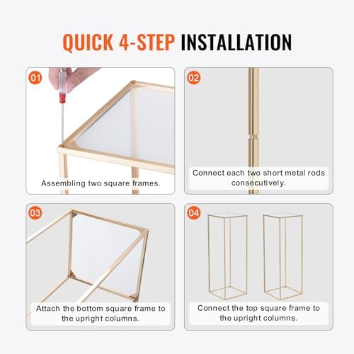 VEVOR 2PCS 315 Inch Gold Wedding Flower Stand