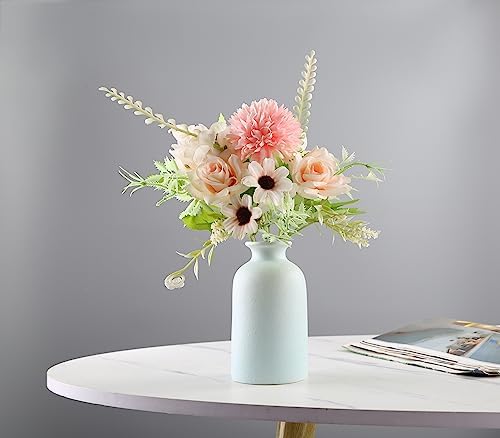 Blue Small Ceramic Vase for Home Decor and Centerpieces