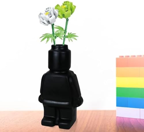 Cool Building Figures Vase for Flowers Black