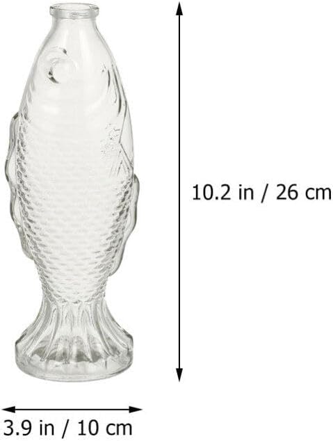 Zerodeko Fish Shaped Glass Bottle Decorative Vase