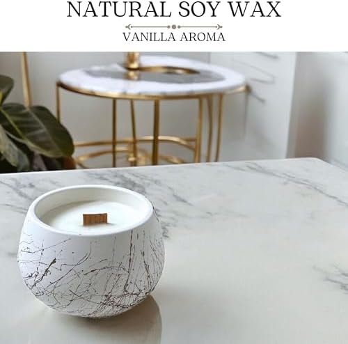 Gold White Decor Set of 3 Handmade Gypsum
