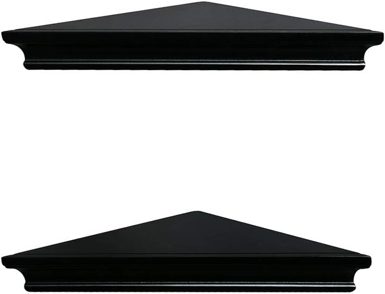 AHDECOR Black Floating Corner Shelves Set of 2