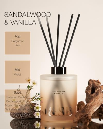 MSENSE Sandalwood Vanilla Reed Diffuser Set