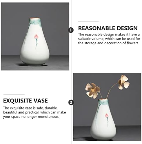GANAZONO Unique Lotus Hand Painted Ceramic Flower Vase