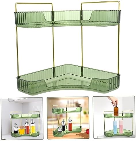 MAGICLULU Transparent Corner Shelf Dual Layer Bathroom Organizer