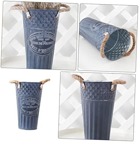 POPETPOP Rustic Flower Vase with Handles for Home Decor