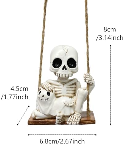 Halloween Skeleton Cat Swing Ornament - Spooky Decor