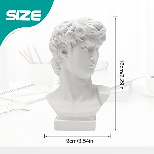 Greek David Statue Head Vase Retro Decor Brush Holder