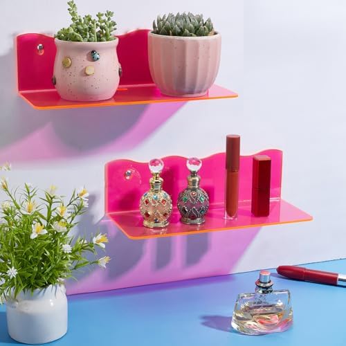Pink Floating Shelves 4 Sets Wall Mounted Display