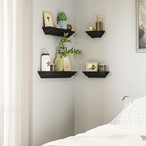 SRIWATANA Black Floating Shelves Set of 4