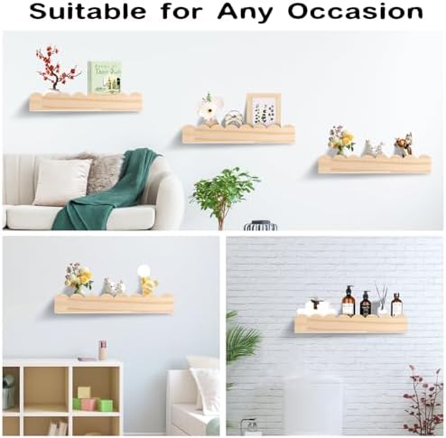 2 Pack Scalloped Floating Shelves for Kids Rooms