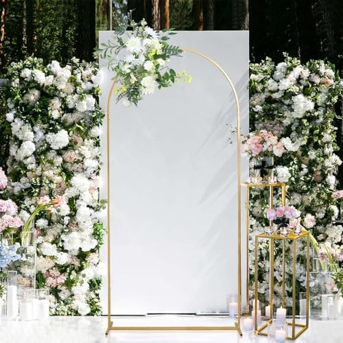 Efavormart 7ft Gold Metal Wedding Arch with Accessories
