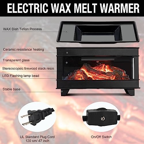 Freestanding Fireplace Wax Warmer with LED Lights