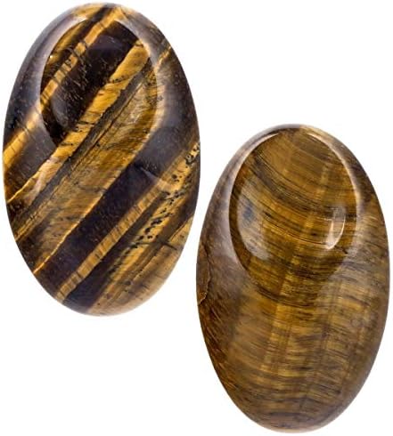 Rockcloud Pack of 2 Tigers Eye Crystal Worry Stones
