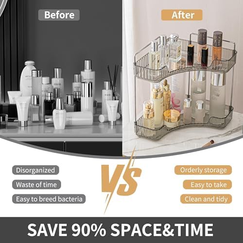YCIADONE Smoky Gray Corner Shelf Organizer