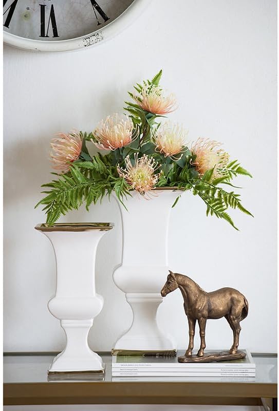 T2 Concept 100 Ceramic White Urn with Gold Trim