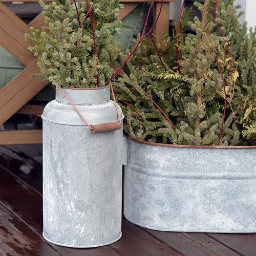 Farmers Market Creamery Outdoor Vase Grey 1725 Inches