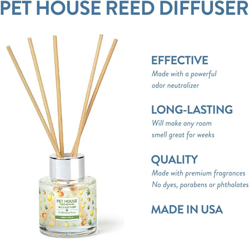 One Fur All Pet House Reed Diffuser Set - Fresh Citrus