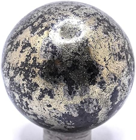 Golden Chalcopyrite Sphere with Iron Pyrite Inclusions 42mm