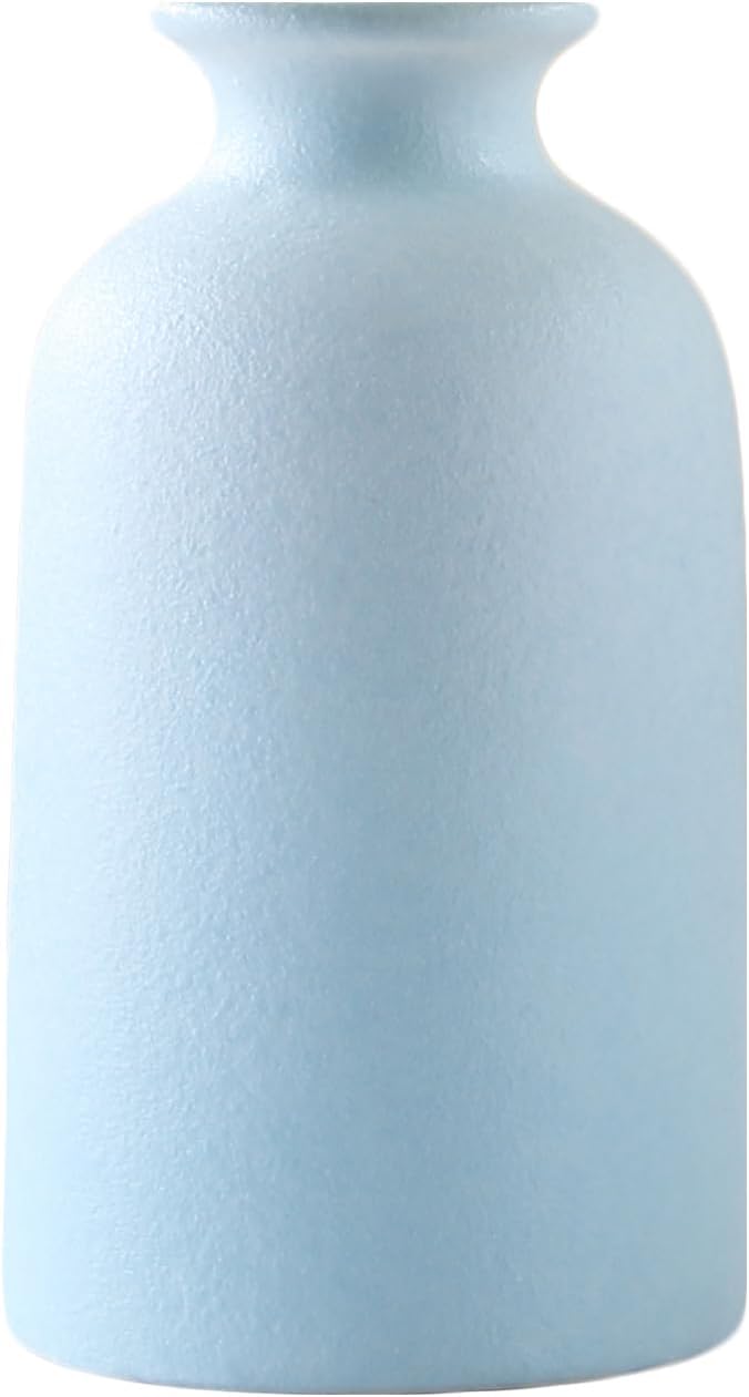 Blue Small Ceramic Vase for Home Decor and Centerpieces