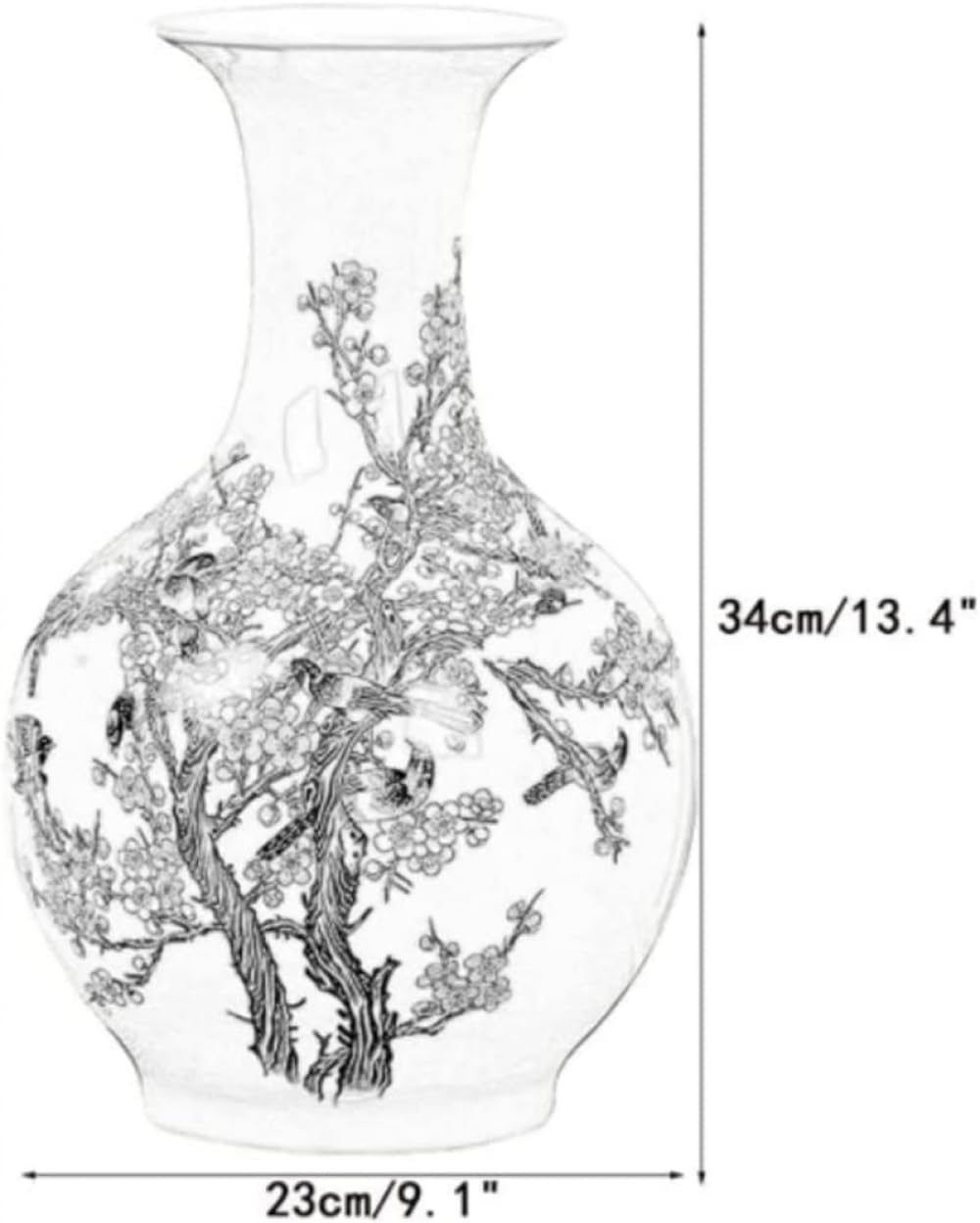 Traditional Chinese Ceramic Vase for Home Decor - Yellow