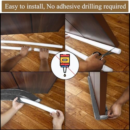 JUJIBL Under Door Draft Stopper 39 Inch Grey