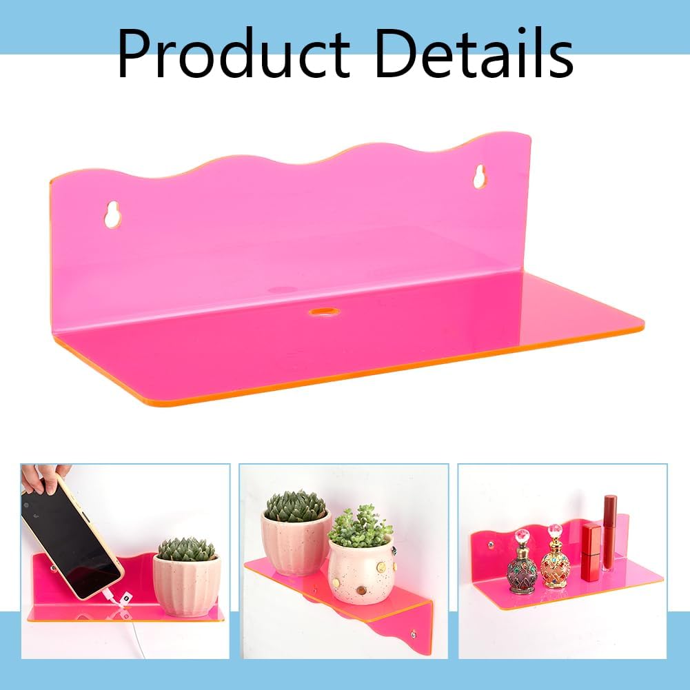 Pink Floating Shelves 4 Sets Wall Mounted Display