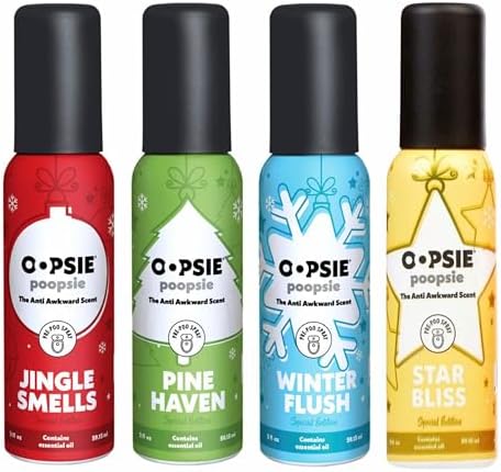 Oopsie Poopsie Holiday Scent Pre-Poo Toilet Spray 2 Oz 4-Pack