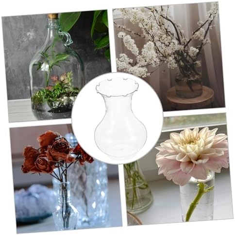 POPETPOP 4pcs Clear Hydroponic Vases for Indoor Plant Propagation Wedding Centerpieces