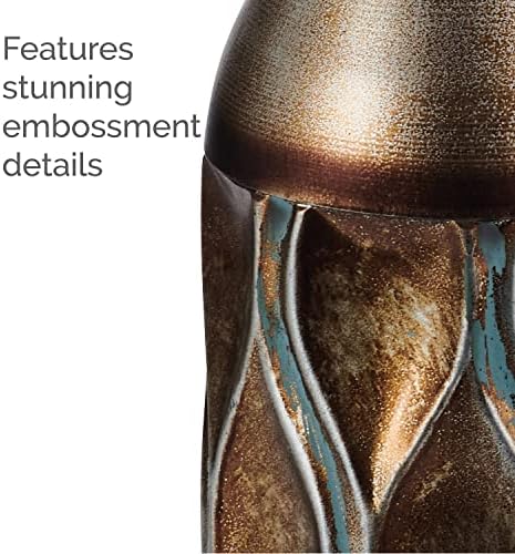 Elements Embossed Gold Wave Metal Vase 17-Inch