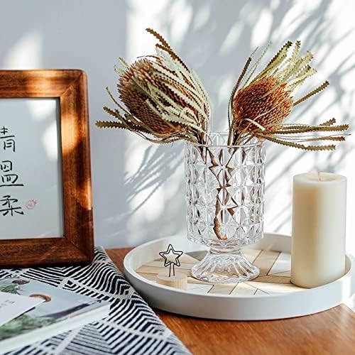 BLOFLO Embossed Glass Vase 7 Inch Crystal