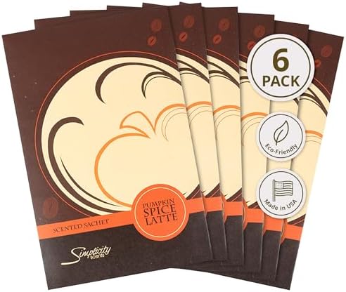 Pumpkin Spice Latte Scented Sachets Pack of 6 Fall Winter
