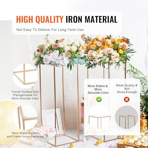 VEVOR 2PCS 315 Inch Gold Wedding Flower Stand