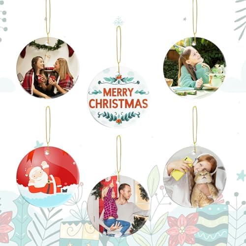 Sublimation Round Ornament Blanks 25Pcs for Heat Press Printing