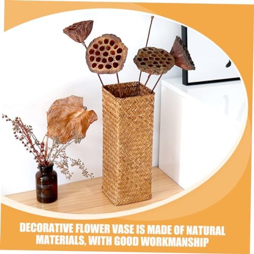 Cabilock 2Pcs Rustic Woven Flower Vase for Home Decor
