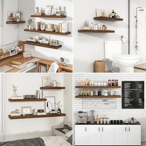 RICHFOCUS 16 Inch Floating Shelves for Wall 2 Pack
