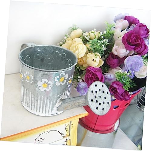 LIFKOME Rustic Tin Watering Can Flower Vase Decor