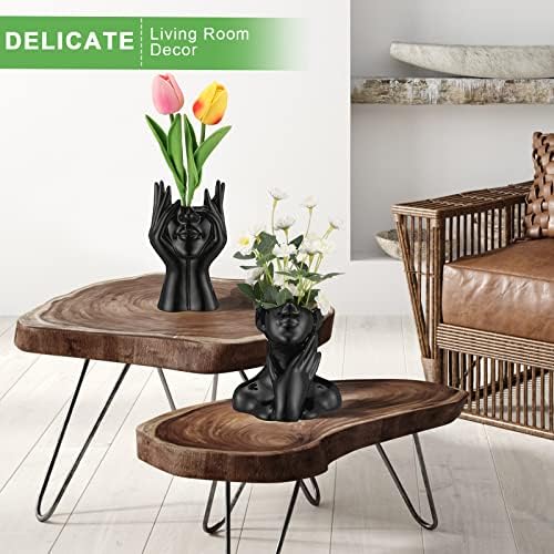 Sieral 3 Pcs Ceramic Face Vase Decor Set