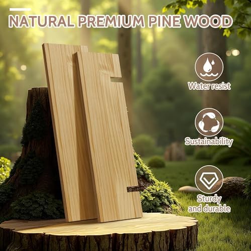Mazjoaru 24 Inch Pine Wood Floating Shelf Unit