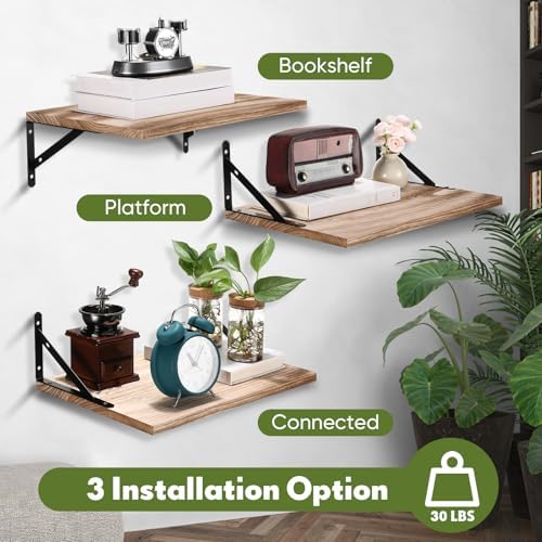 3 Set Deep Floating Shelves for Wall Decor