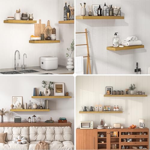 Axeman Burnt Oak Floating Shelves Set of 2