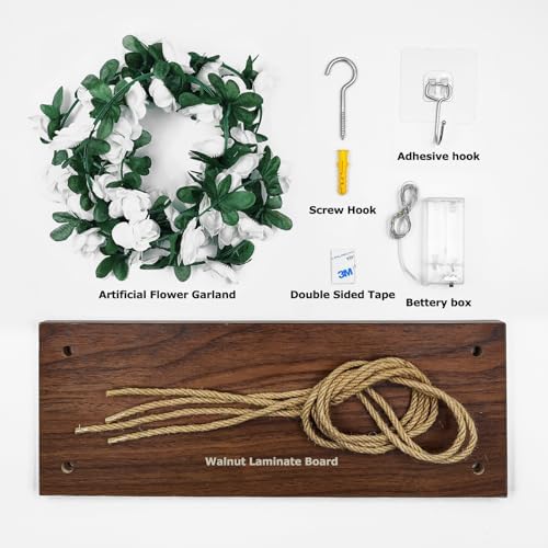 Plant Hanging Floating Shelves with LED Light Strip Set of 2