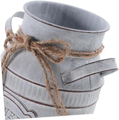 Rustic Galvanized Milk Can Vase for Home Decor