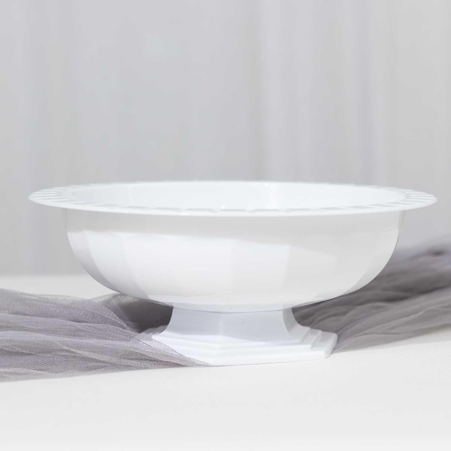 Efavormart 3 Pack White Roman Style Footed Compote Bowls