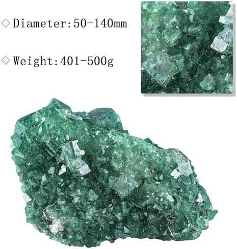 Amogeeli Natural Fluorite Crystal for Feng Shui Decor