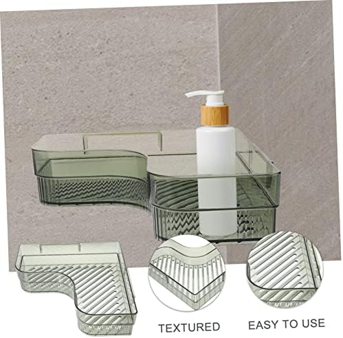 Bathroom Wall Rack with Drainage Green Corner Shelf