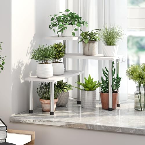 GHWIE 3 Tier Corner Shelf Organizer White