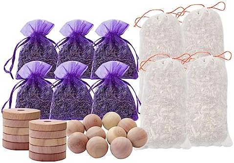 HARMOSO Cedar Wood Rings Lavender Sachets 30 Pack