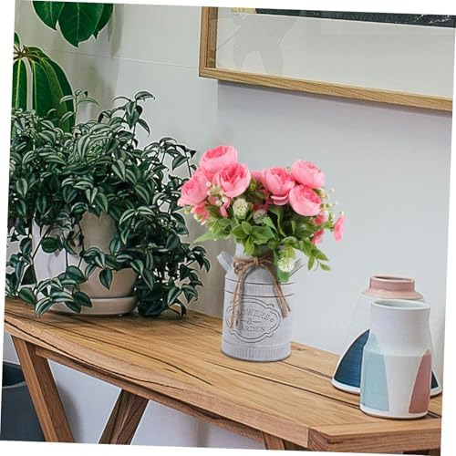 Rustic Galvanized Milk Can Vase for Home Decor
